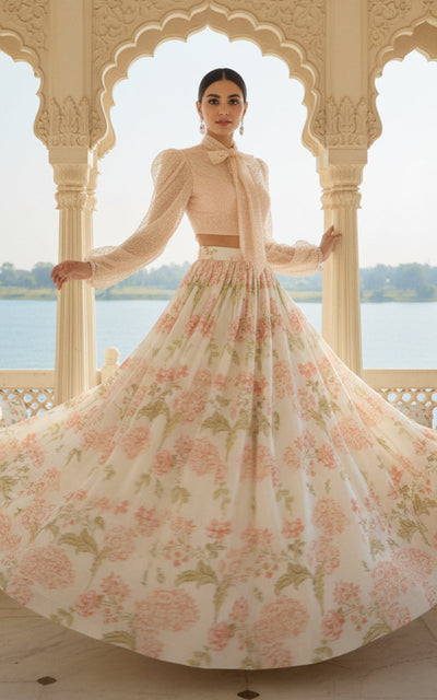 Threads and Motifs | Formal Outfits | Blouse With Printed Lehenga