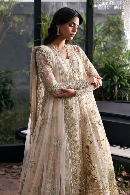 Afrozeh Fleurie off white formal maxi and lehenga, photo 4