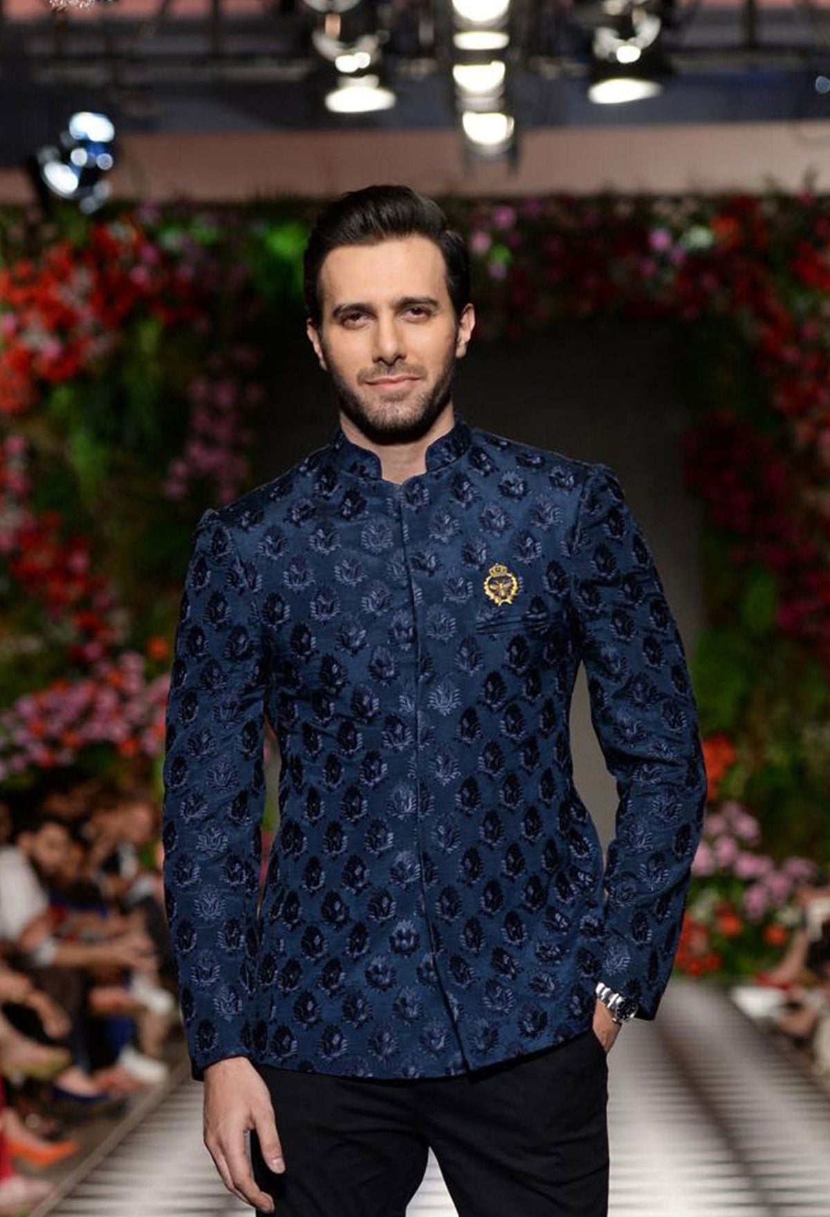Republic By Omar Farooq | Luxury Rtw | Mid-Night Blue Prince Coat -  Republic by Omar Farooq Luxury RTW - Original Designer Dress - House of Maryam