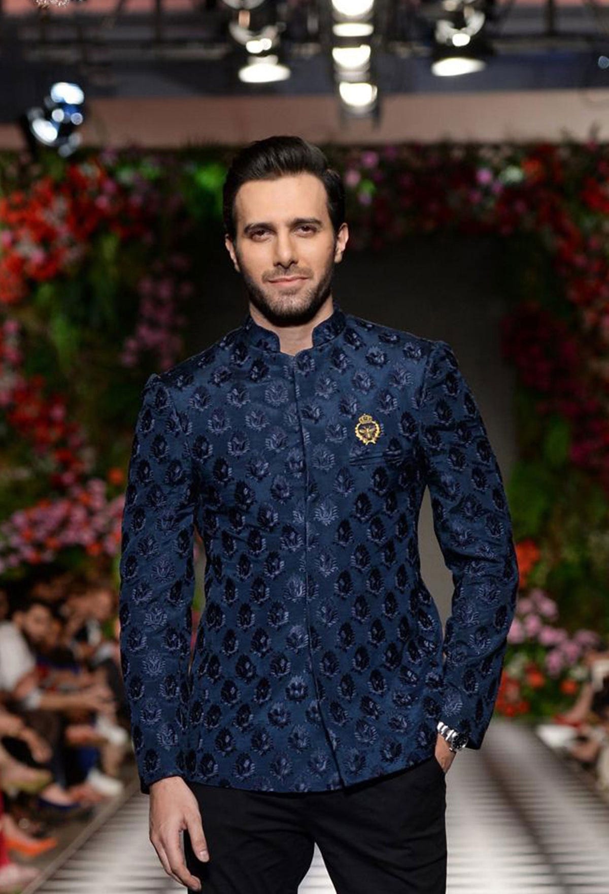 Republic By Omar Farooq | Luxury Rtw | Mid-Night Blue Prince Coat -  Republic by Omar Farooq Luxury RTW - Original Designer Dress - House of Maryam