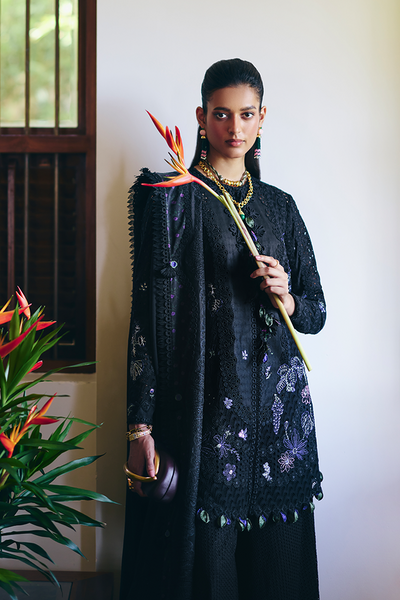 Suffuse Leyla midnight black cotton shirt and pants, photo 2