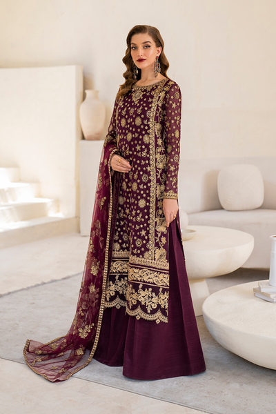 Iznik | Chinnon Chiffon | CC-42 Embroidered Chiffon -  Iznik Formal - Original Designer Dress - House of Maryam
