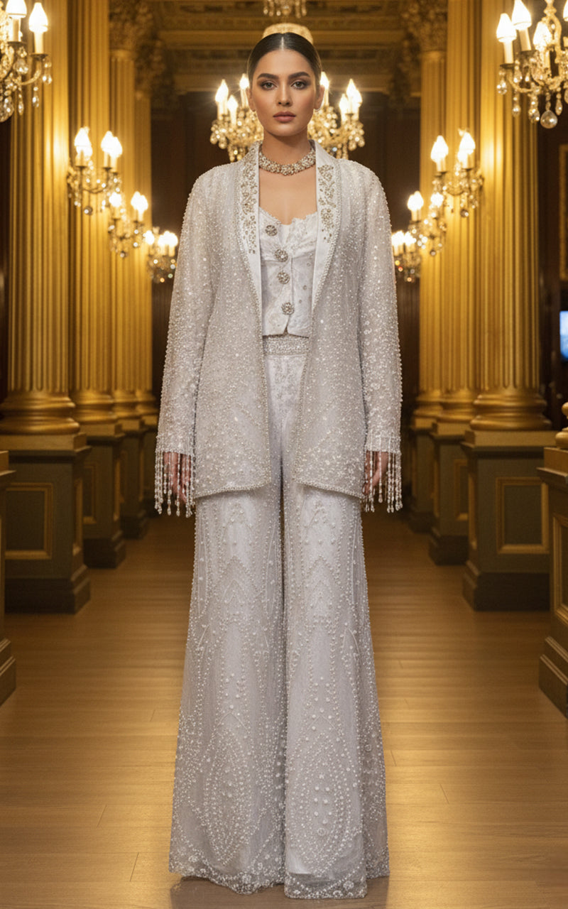 Threads and Motifs | Formal Dresses 25 | Embroidered Jacket With Blouse And Trouser