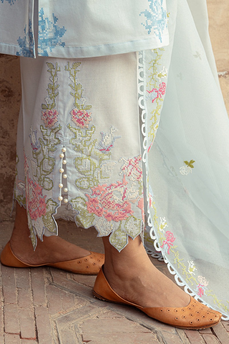 Cross Stitch | Premium Lawn 24 | DAWN MIST -  Cross Stitch Formal - Original Designer Dress - House of Maryam