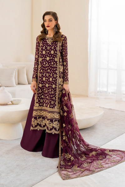 Iznik | Chinnon Chiffon | CC-42 Embroidered Chiffon -  Iznik Formal - Original Designer Dress - House of Maryam
