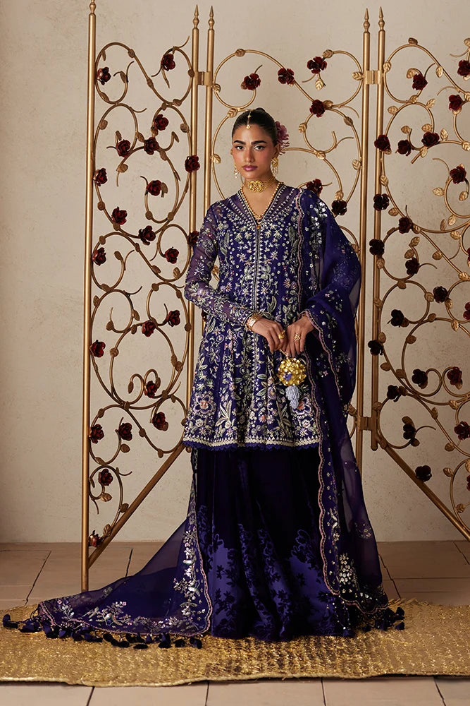 Suffuse Anoush violet organza peplum and velvet sharara, photo 2