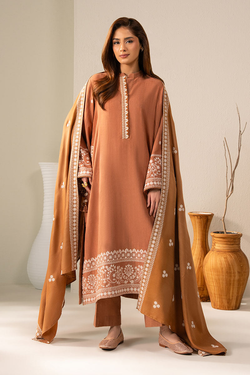 Cross Stitch | Exclusive Pret | Peach Caramel-2PC (Shirt & Dupatta)