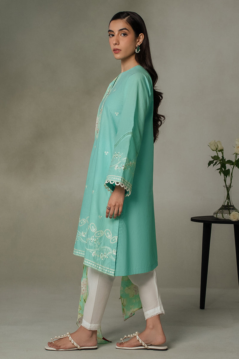 Cross Stitch | Exclusive Pret | Sea Green-2 Piece (Shirt & Dupatta)-5