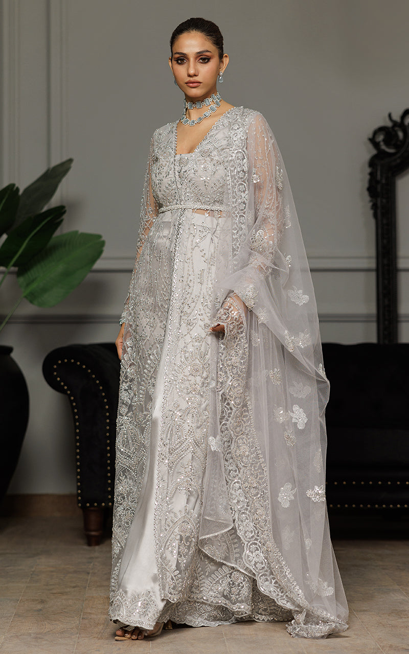 Threads and Motifs | Formal Dresses 25 | Net Embroidered Dress With Skirt And Dupatta -  Threads and Motifs Ladies Clothes - Original Designer Dress - House of Maryam