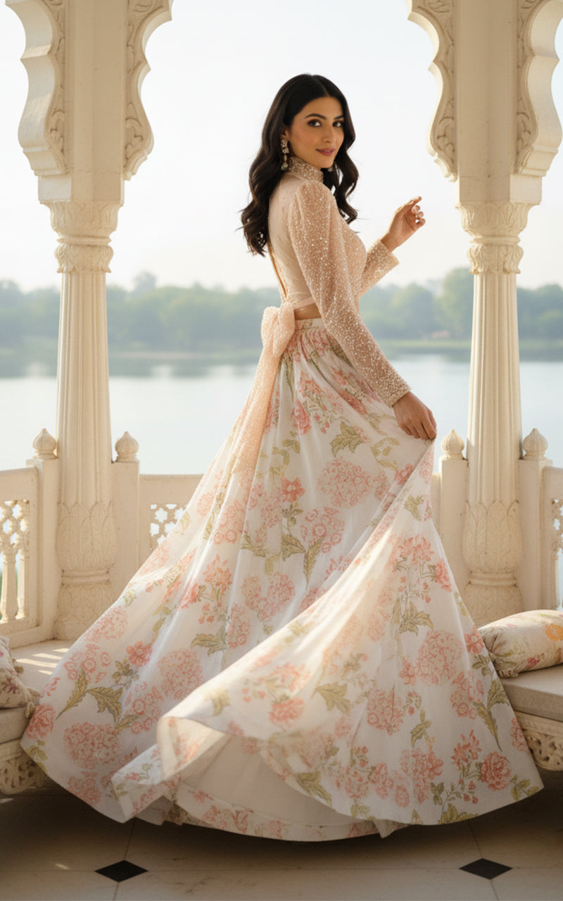Threads and Motifs | Formal Outfits | Blouse With Printed Lehenga, image 7