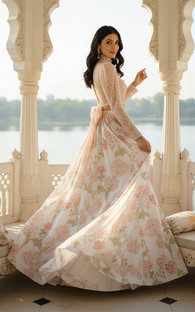 Threads and Motifs | Formal Outfits | Blouse With Printed Lehenga