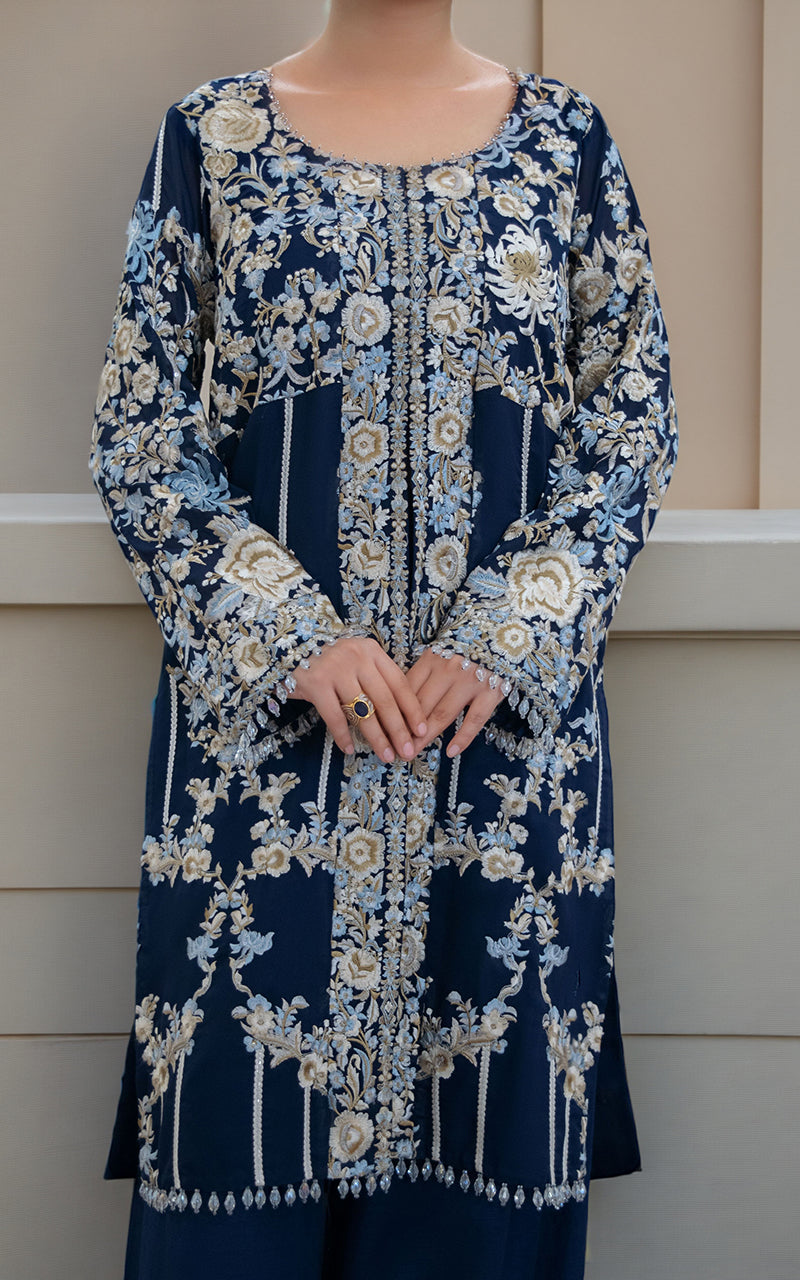 Threads and Motifs | Formal Dresses 25 | Chiffon Embroidered Shirt -  Threads and Motifs Ladies Clothes - Original Designer Dress - House of Maryam