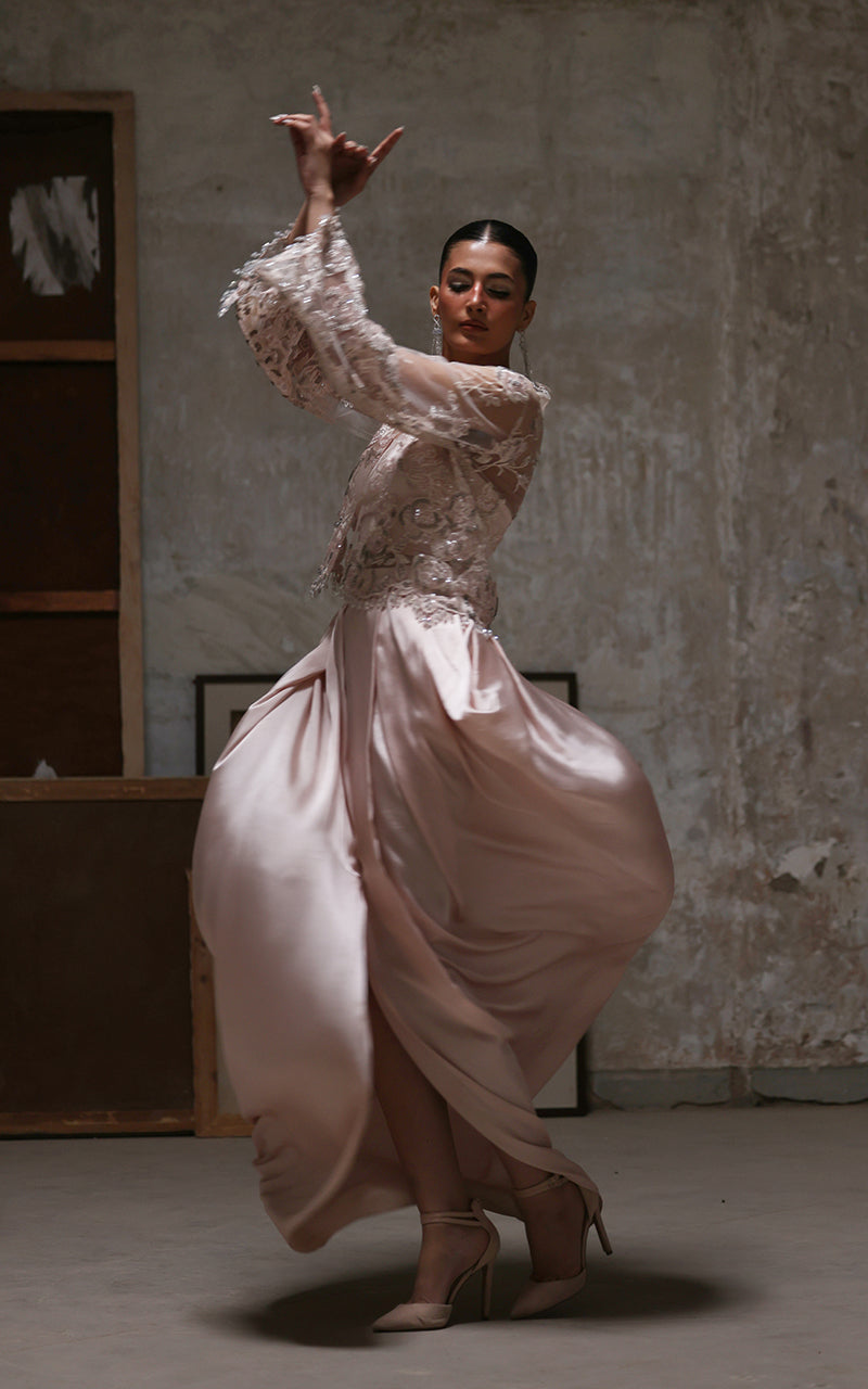 Threads and Motifs | Formal Dresses 25 | Net Embroidered Jacket With Skirt-5