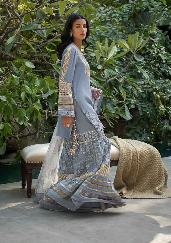 Layla Chatoor | Luxury Pret | Periwinkle Tunic, image 3
