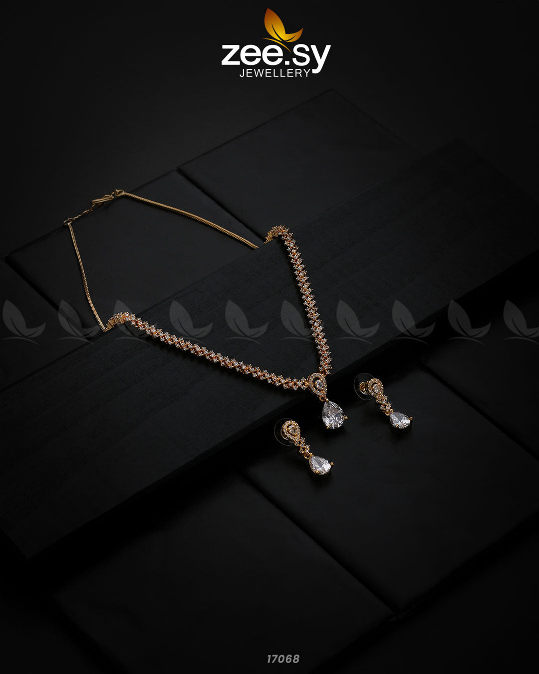 Nargis Zircon Necklace -  Zeesy Necklace Sets - Original Designer Dress - House of Maryam