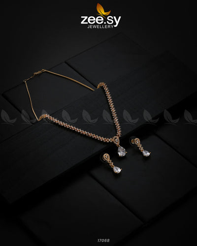 Nargis Zircon Necklace -  Zeesy Necklace Sets - Original Designer Dress - House of Maryam