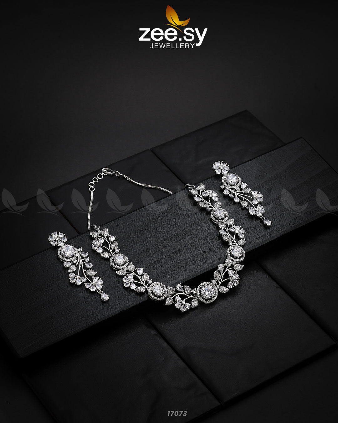Noorani Zircon Necklace -  Zeesy Necklace Sets - Original Designer Dress - House of Maryam