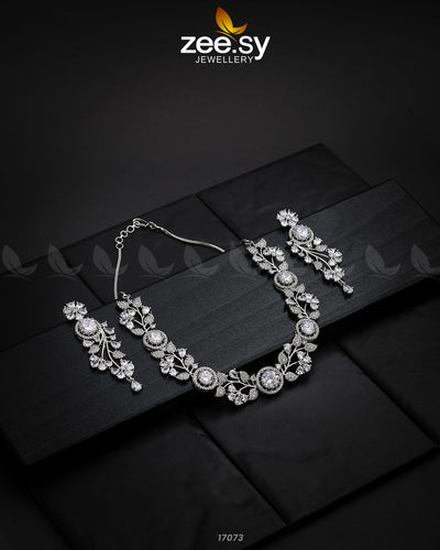 Noorani Zircon Necklace -  Zeesy Necklace Sets - Original Designer Dress - House of Maryam