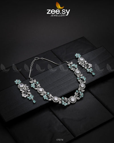 Noorani Zircon Necklace -  Zeesy Necklace Sets - Original Designer Dress - House of Maryam