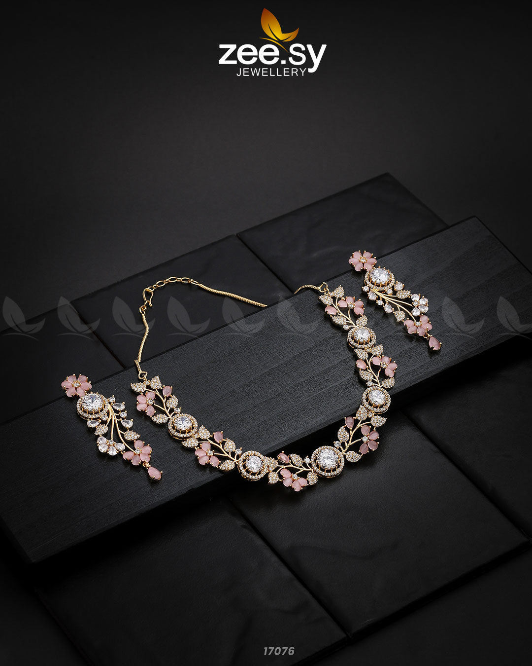 Noorani Zircon Necklace -  Zeesy Necklace Sets - Original Designer Dress - House of Maryam