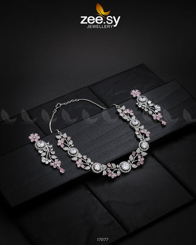 Noorani Zircon Necklace -  Zeesy Necklace Sets - Original Designer Dress - House of Maryam