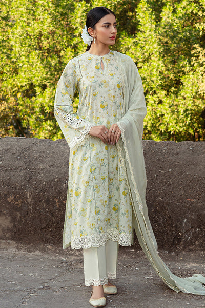 Cross Stitch | Premium Lawn 24 | LIME PRIMROSE -  Cross Stitch Formal - Original Designer Dress - House of Maryam