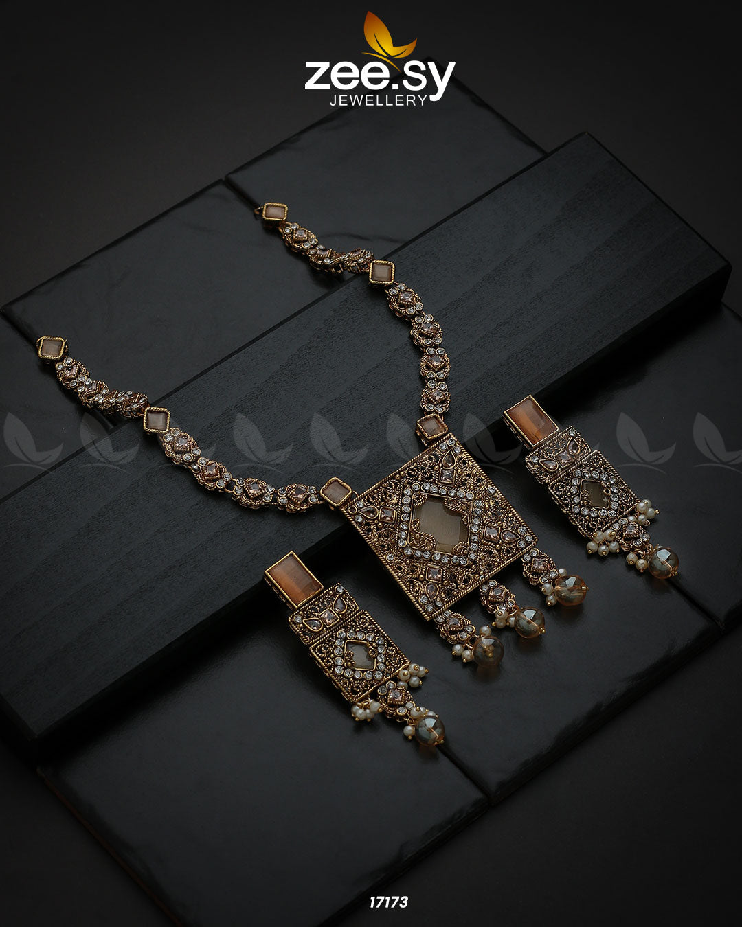 Captivating Crystals Necklace -  Zeesy Necklace Sets - Original Designer Dress - House of Maryam