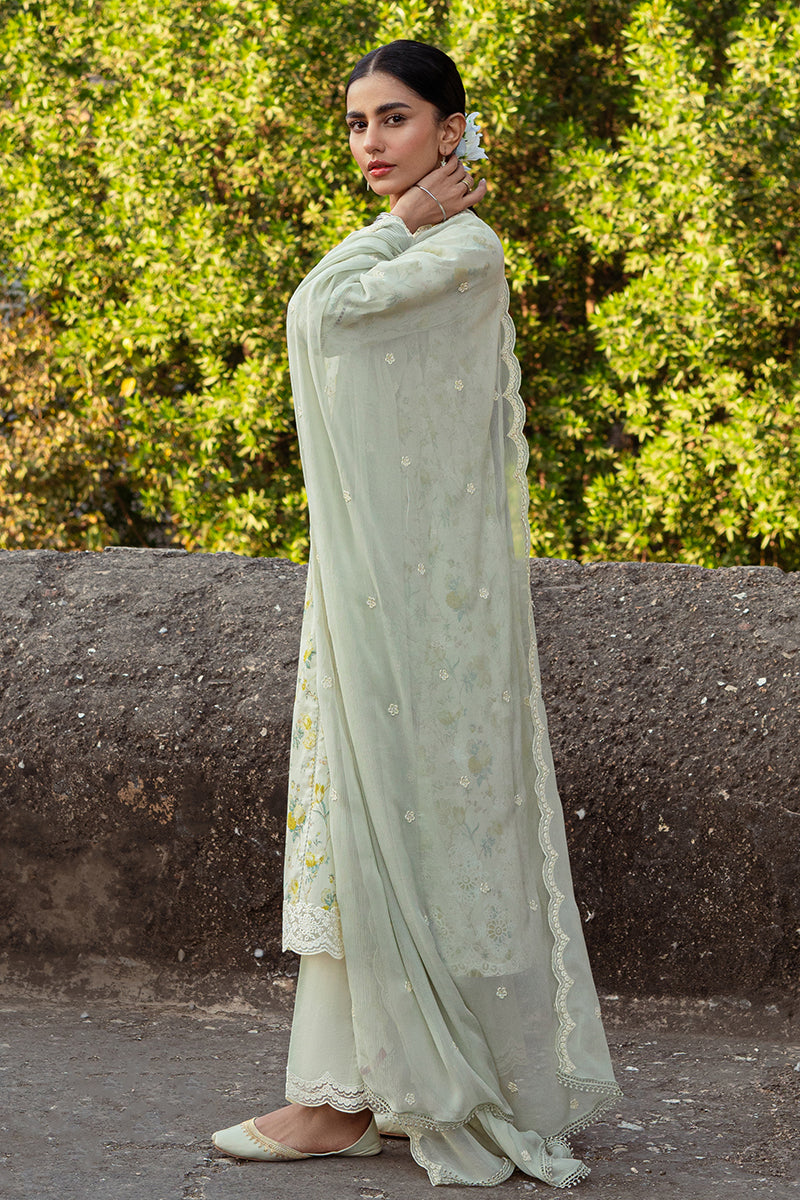 Cross Stitch | Premium Lawn 24 | LIME PRIMROSE -  Cross Stitch Formal - Original Designer Dress - House of Maryam