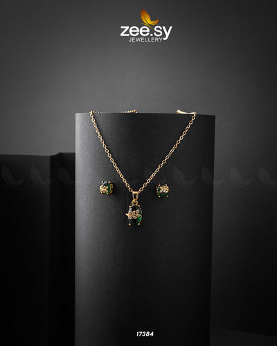 Faberge Pendant -  Zeesy Necklace Sets - Original Designer Dress - House of Maryam