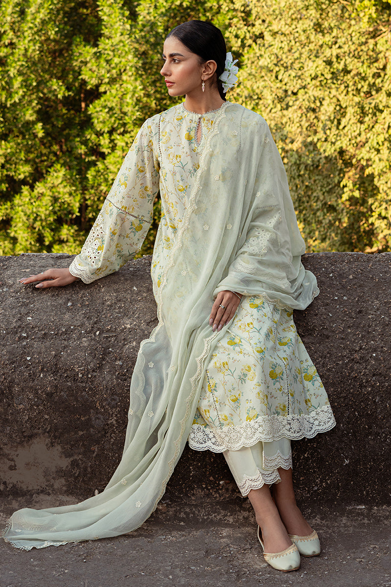 Cross Stitch | Premium Lawn 24 | LIME PRIMROSE -  Cross Stitch Formal - Original Designer Dress - House of Maryam
