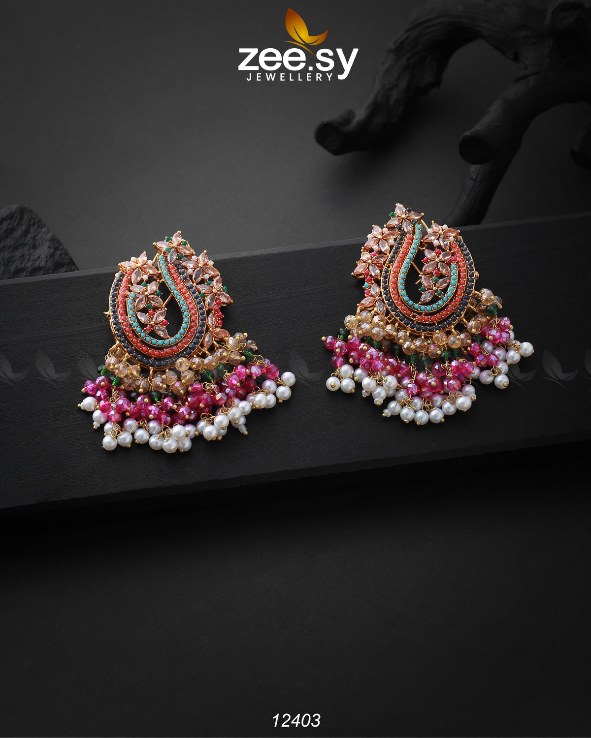Mayuri Earings -  Zeesy Earrings - Original Designer Dress - House of Maryam