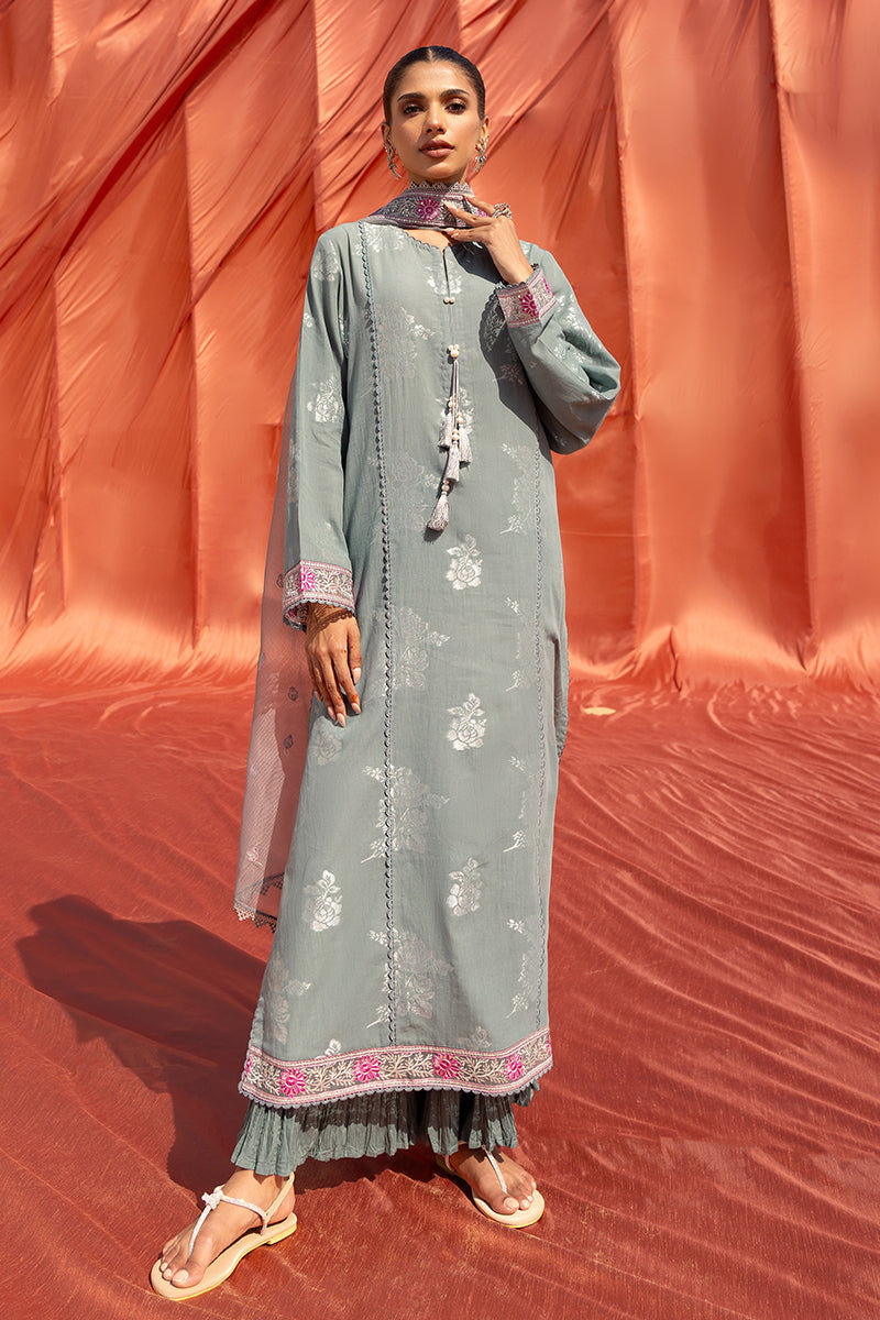 Cross Stitch | Eid Lawn 24 | SILVER SHINE -  Cross Stitch Luxury - Original Designer Dress - House of Maryam