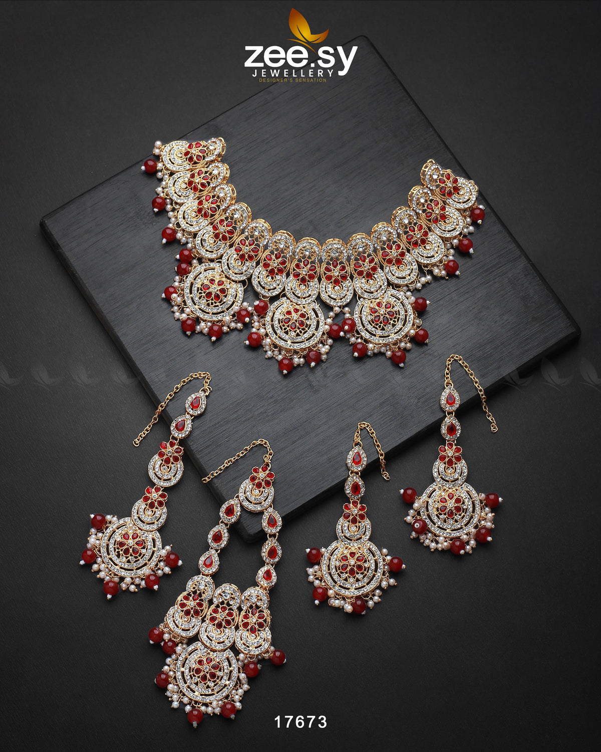 Panoramic Necklace -  Zeesy Necklace Sets - Original Designer Dress - House of Maryam