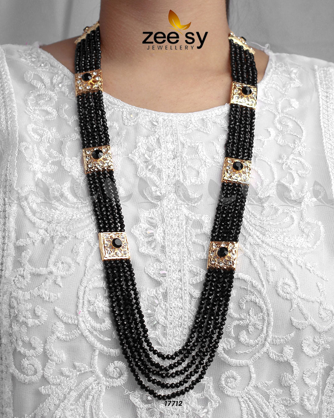 Initials Mala Necklace -  Zeesy Necklace Sets - Original Designer Dress - House of Maryam