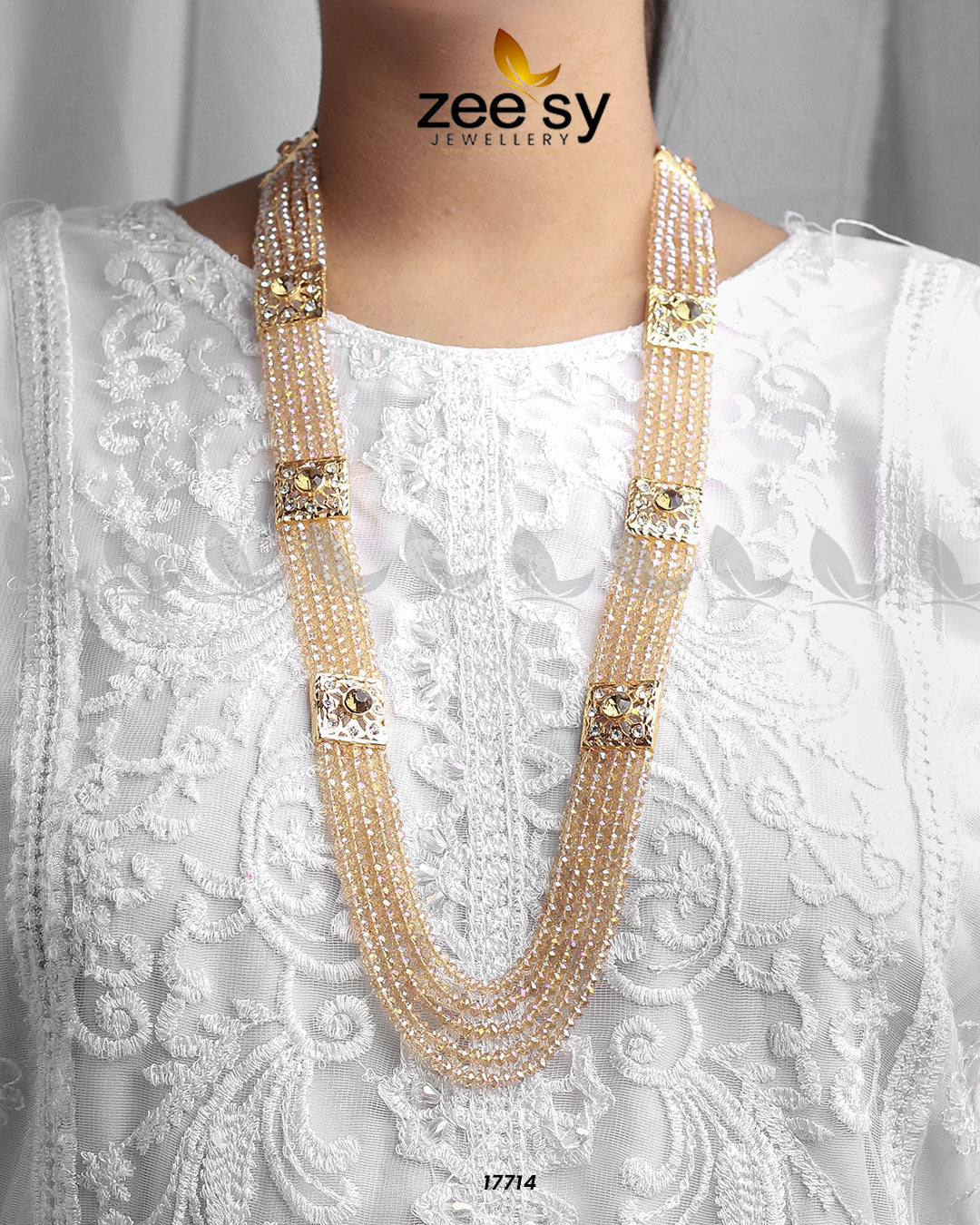 Initials Mala Necklace -  Zeesy Necklace Sets - Original Designer Dress - House of Maryam