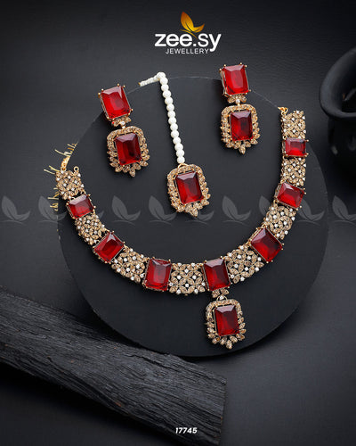 Gul-Badan Necklace -  Zeesy Necklace Sets - Original Designer Dress - House of Maryam