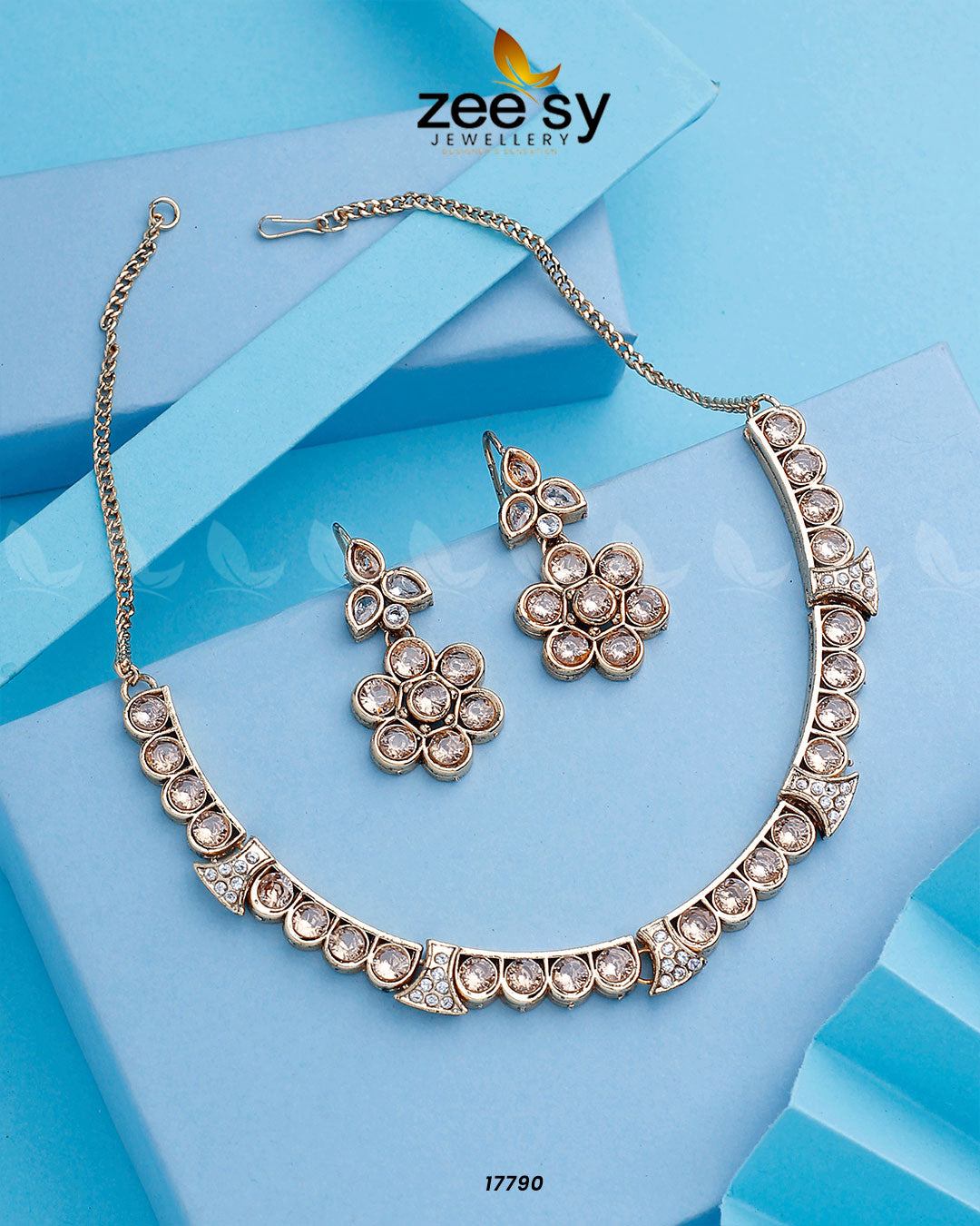 Textured Necklace -  Zeesy Necklace Sets - Original Designer Dress - House of Maryam