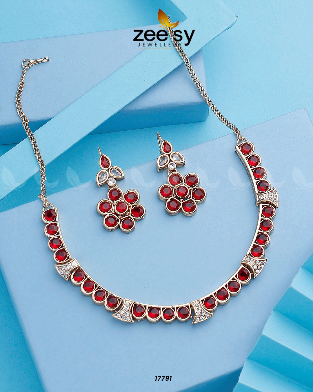 Textured Necklace -  Zeesy Necklace Sets - Original Designer Dress - House of Maryam