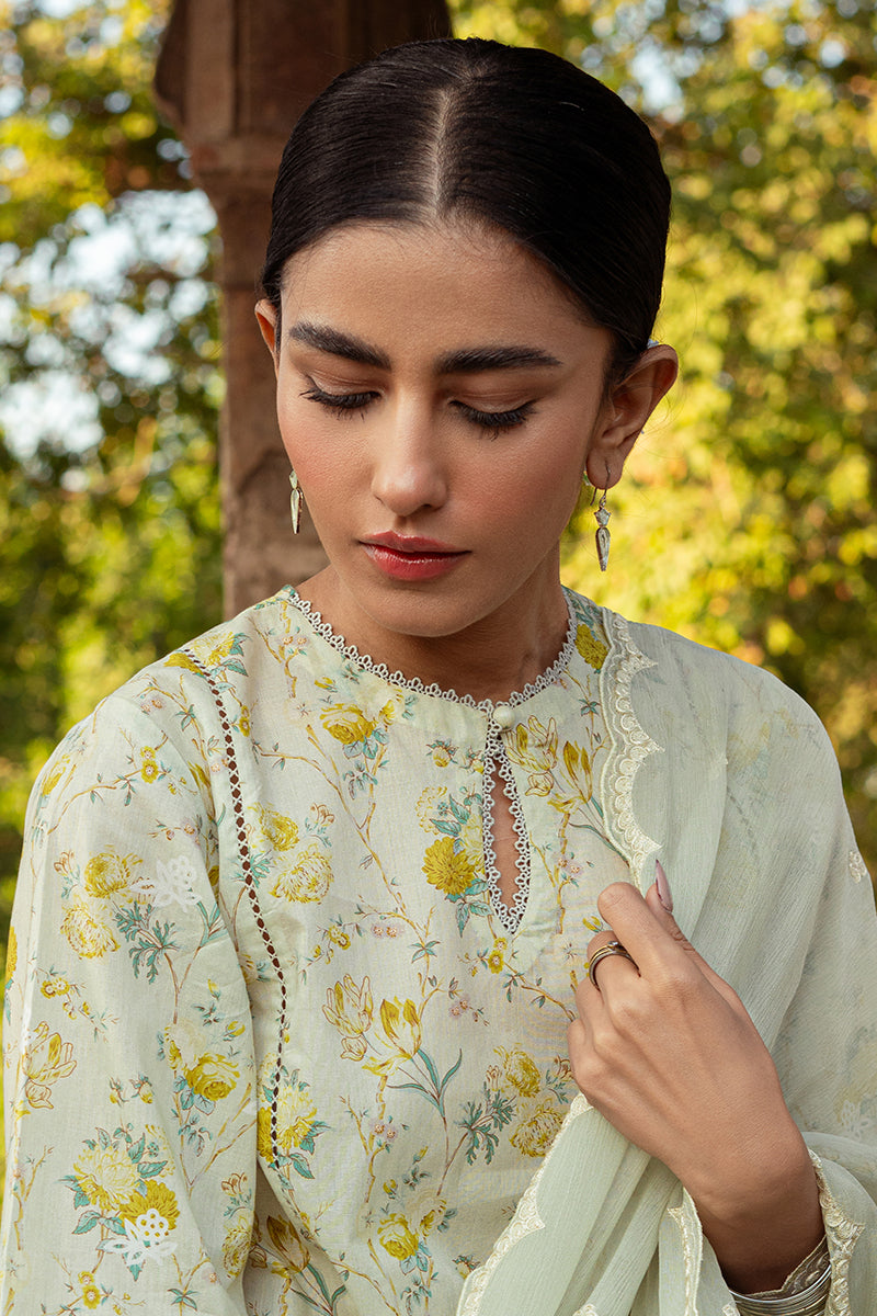 Cross Stitch | Premium Lawn 24 | LIME PRIMROSE by Cross Stitch - House of Maryam