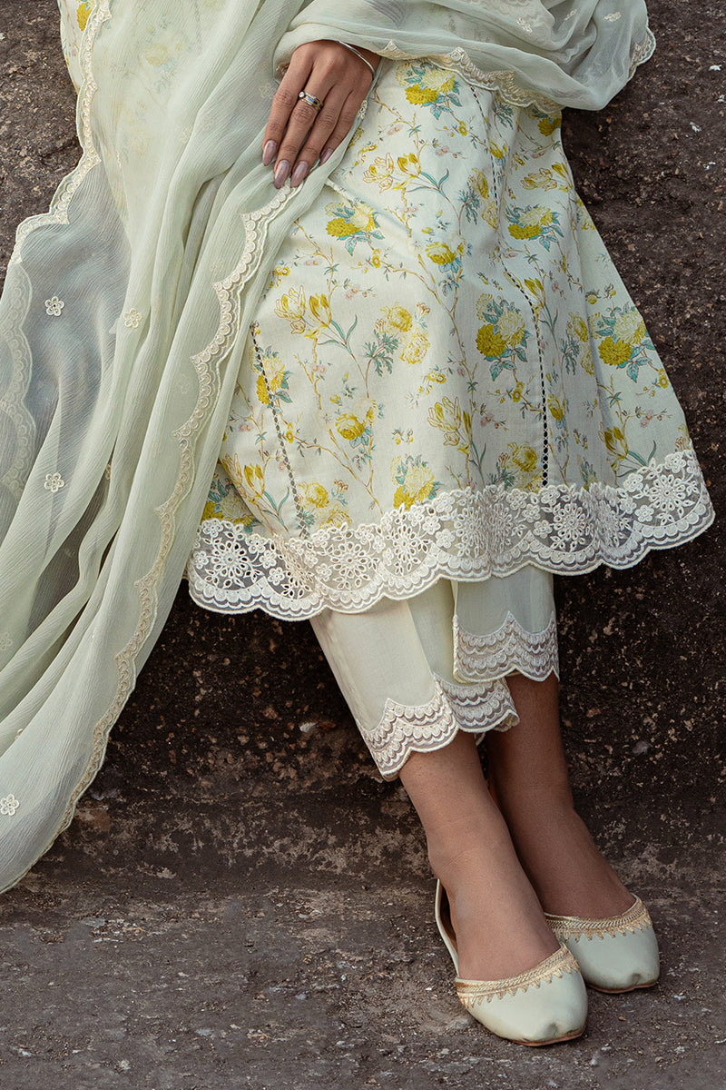 Cross Stitch | Premium Lawn 24 | LIME PRIMROSE -  Cross Stitch Formal - Original Designer Dress - House of Maryam