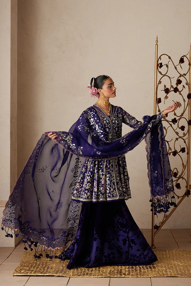Suffuse Anoush violet organza peplum and velvet sharara, photo 5