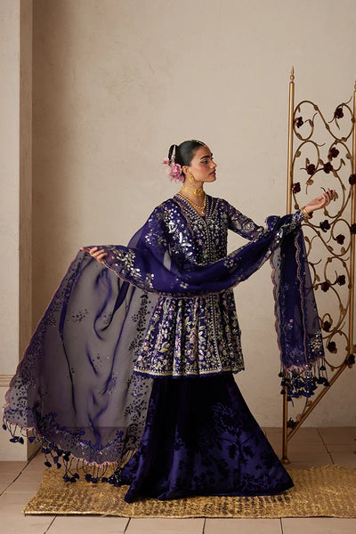 Suffuse Anoush violet organza peplum and velvet sharara, photo 5