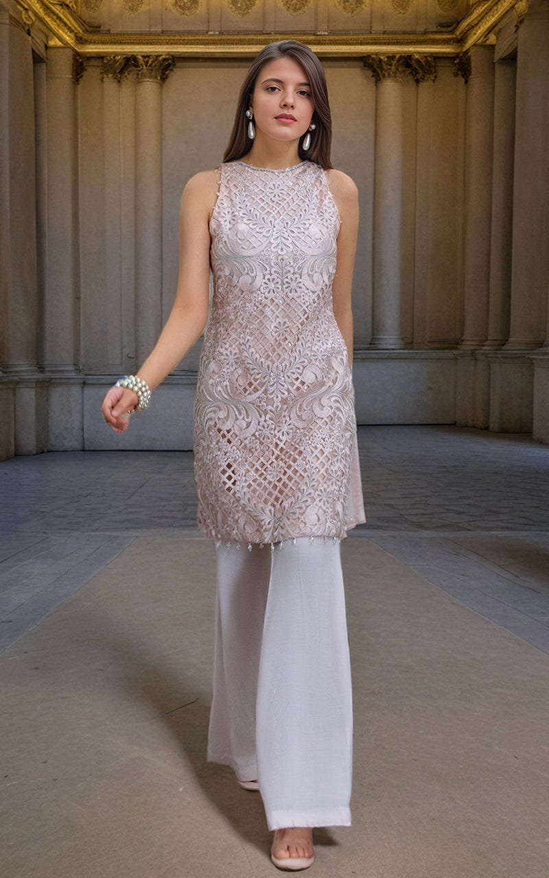 Threads and Motifs | Formal Dresses 25 | Organza Embroidered Shirt -  Threads and Motifs Ladies Clothes - Original Designer Dress - House of Maryam