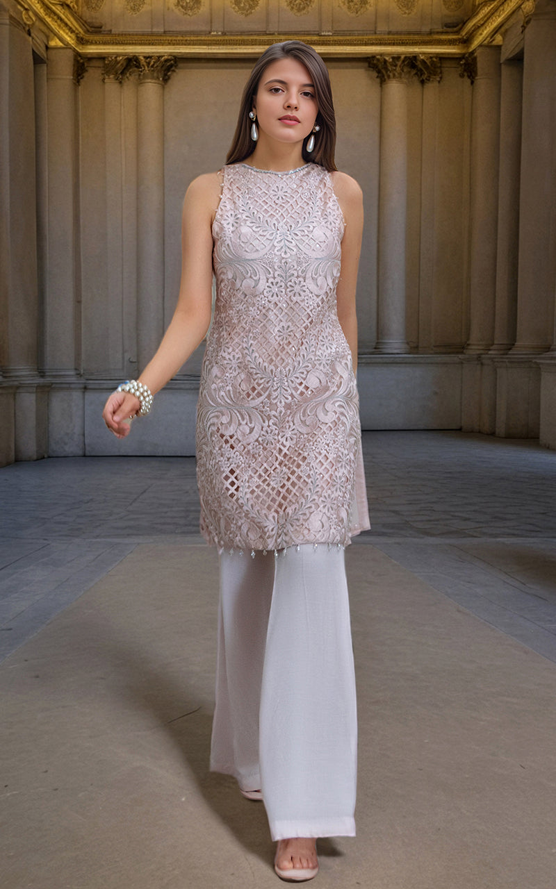 Threads and Motifs | Formal Dresses 25 | Organza Embroidered Shirt -  Threads and Motifs Ladies Clothes - Original Designer Dress - House of Maryam