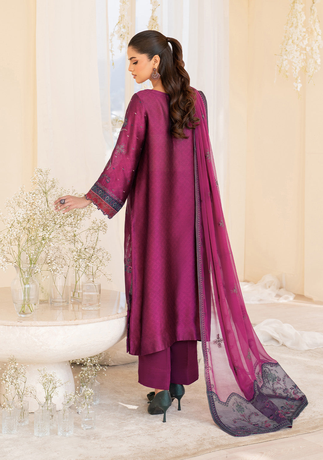 Iznik | Festive Formal | UE-436 Embroidered Pure silk, image 2