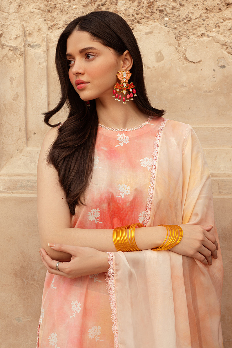 Cross Stitch | Premium Lawn 24 | PEACH BLUSH -  Cross Stitch Formal - Original Designer Dress - House of Maryam