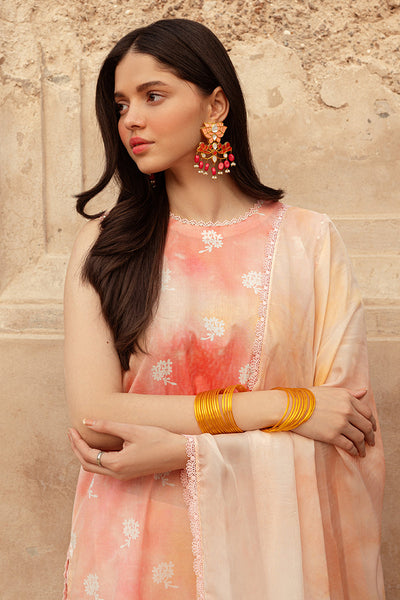 Cross Stitch | Premium Lawn 24 | PEACH BLUSH -  Cross Stitch Formal - Original Designer Dress - House of Maryam
