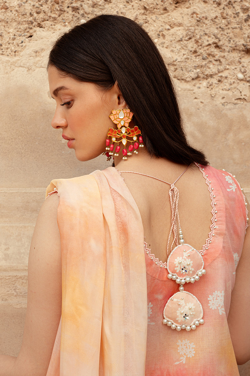 Cross Stitch | Premium Lawn 24 | PEACH BLUSH -  Cross Stitch Formal - Original Designer Dress - House of Maryam