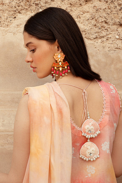 Cross Stitch | Premium Lawn 24 | PEACH BLUSH -  Cross Stitch Formal - Original Designer Dress - House of Maryam