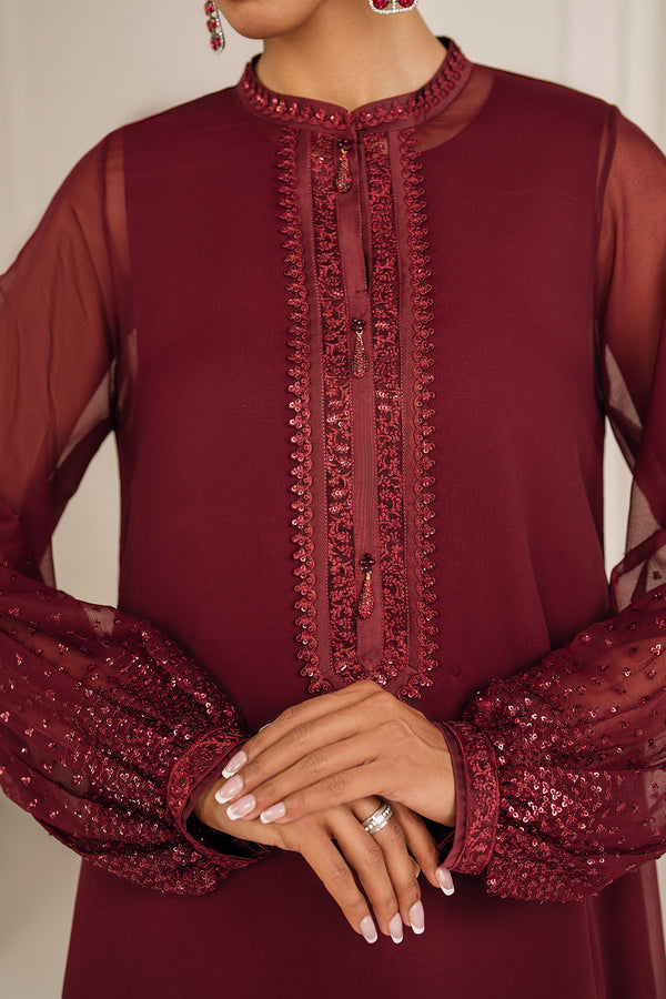 Baroque | Luxury Pret 25 | EMBROIDERED CHIFFON PR-1136, image 3